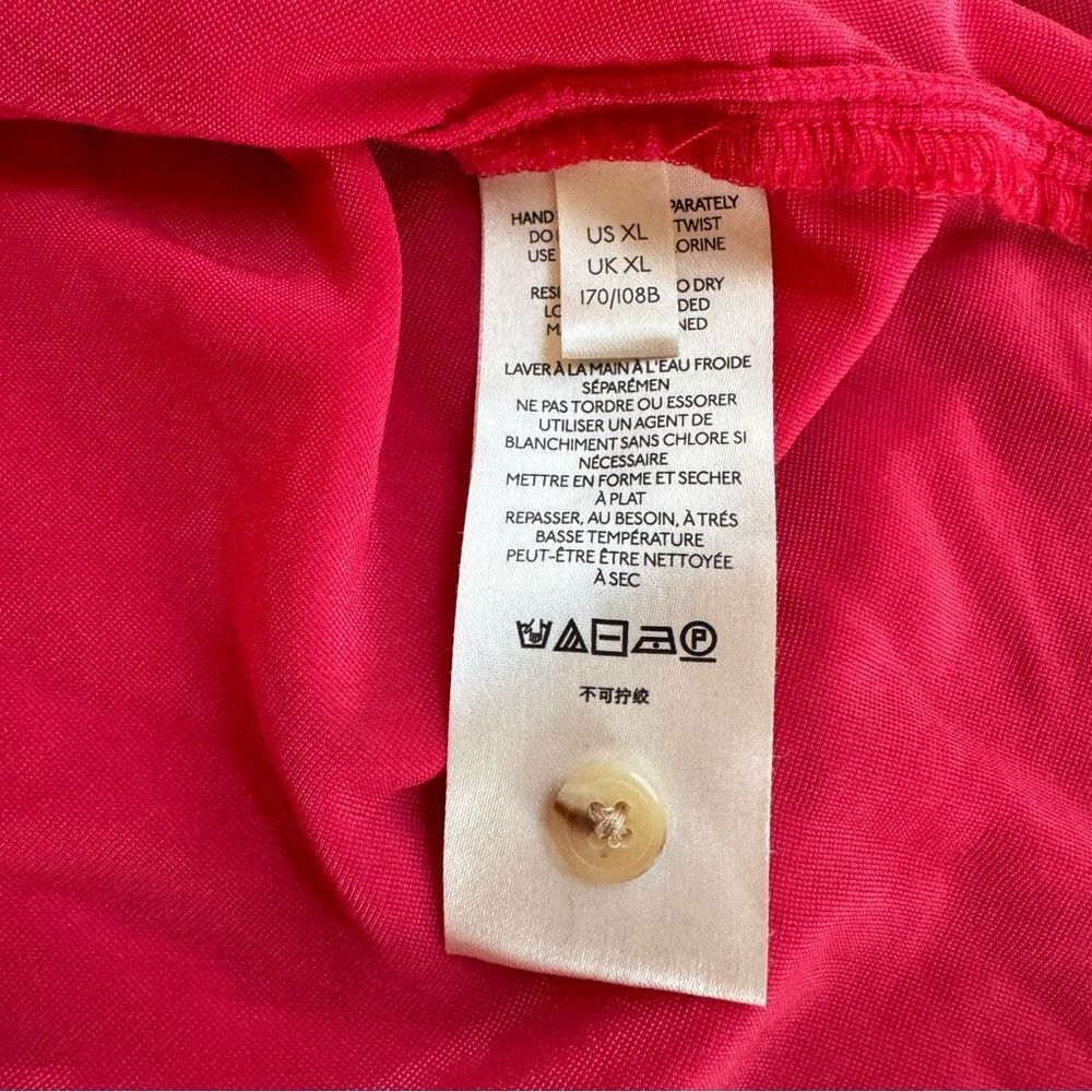 Anthropologie PILCRO Red Shirt Crushed Velvet Top Blouse Long Puff Sleeves XL - Picture 10 of 15